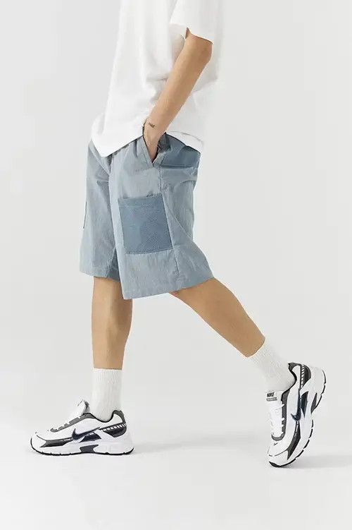 Japanese Brand 21SS Indigo Union Japan Blue Grey Outdoor Pockets Shorts Size US 30 / EU 46 - 1 Thumbnail