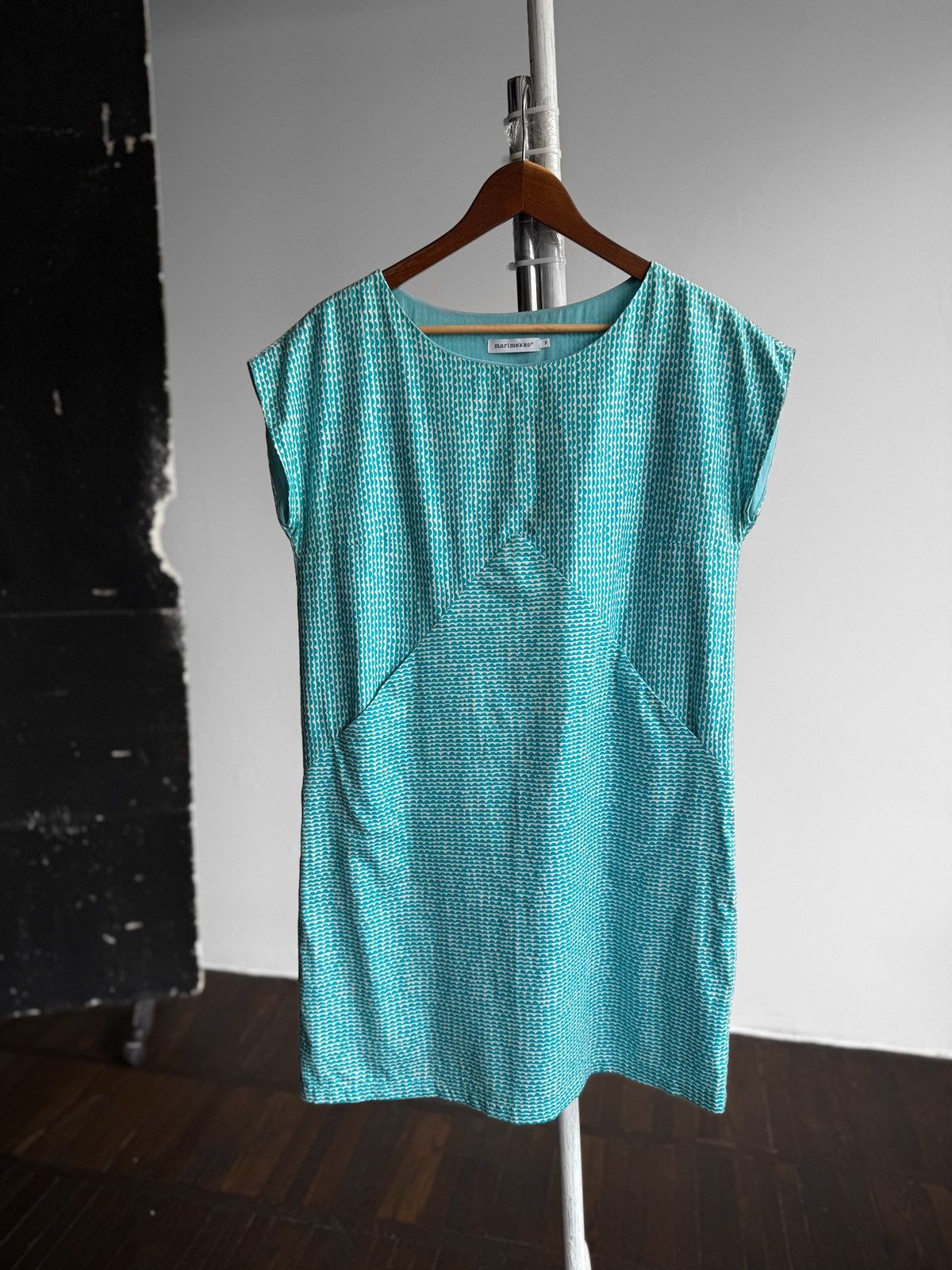 Marimekko Marimekko Turquoise Pippo Geometric Print Cap Sleeve Dress Size M / US 6-8 / IT 42-44 - 1 Thumbnail