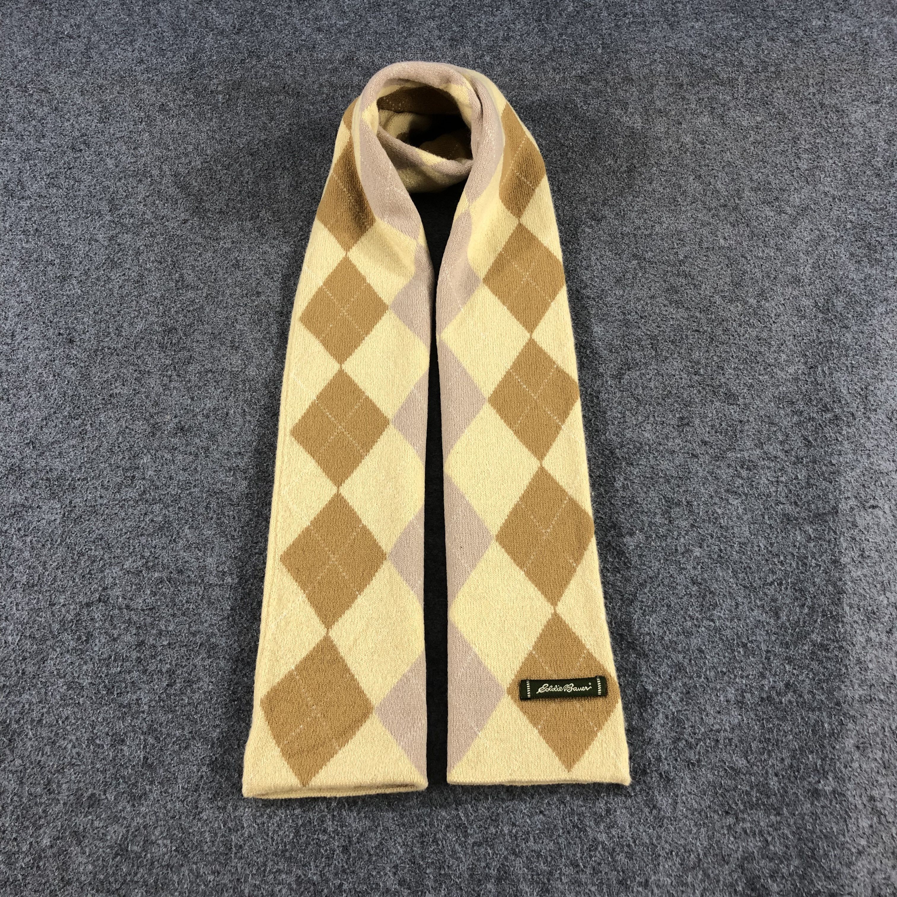 Eddie Bauer Eddie Bauer Argyle Wool Scarf Muffler V972 Size ONE SIZE - 1 Thumbnail