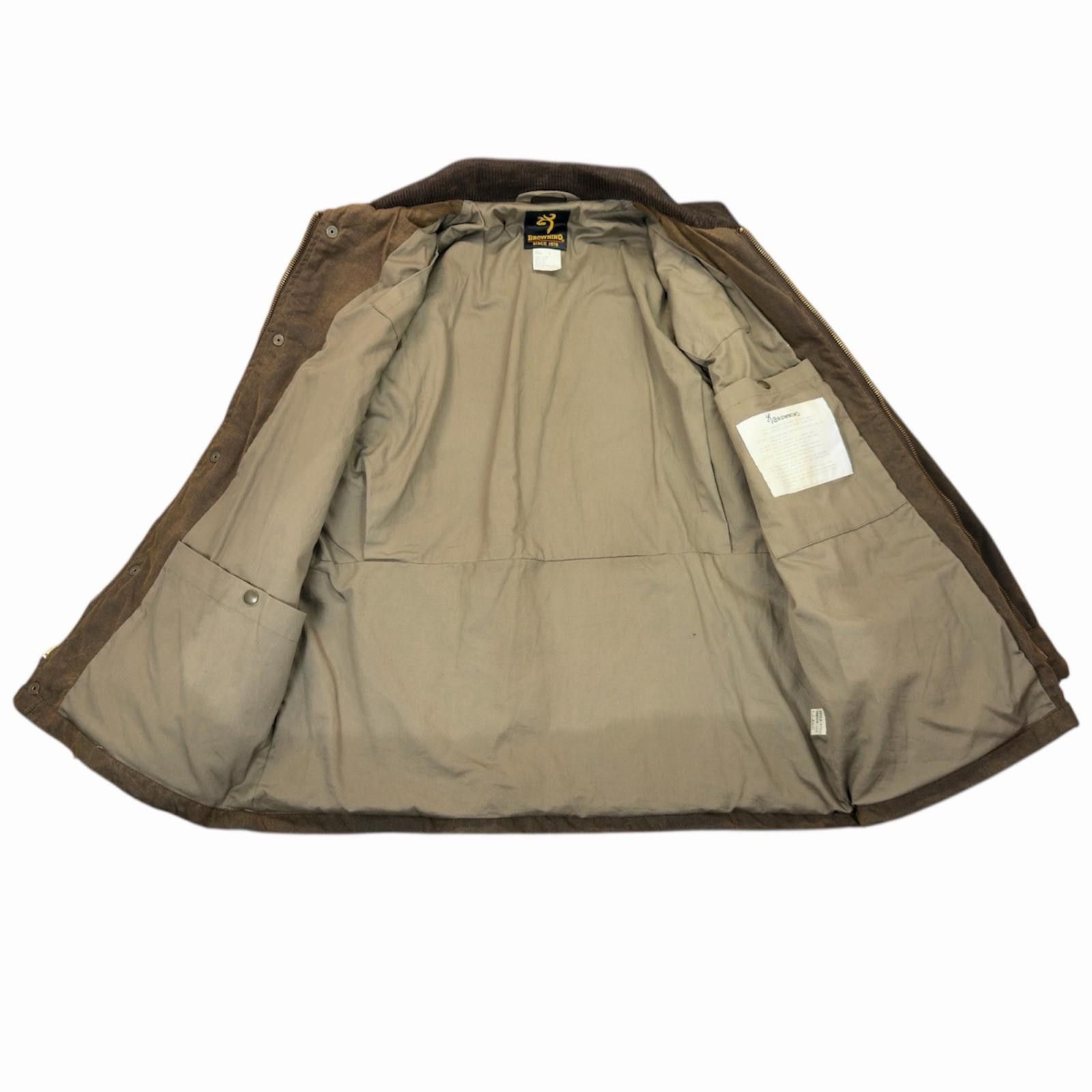 Vintage Browning Dura Wax Cotton Quilted Field Jacket Brown Large Size US L / EU 52-54 / 3 - 6 Thumbnail