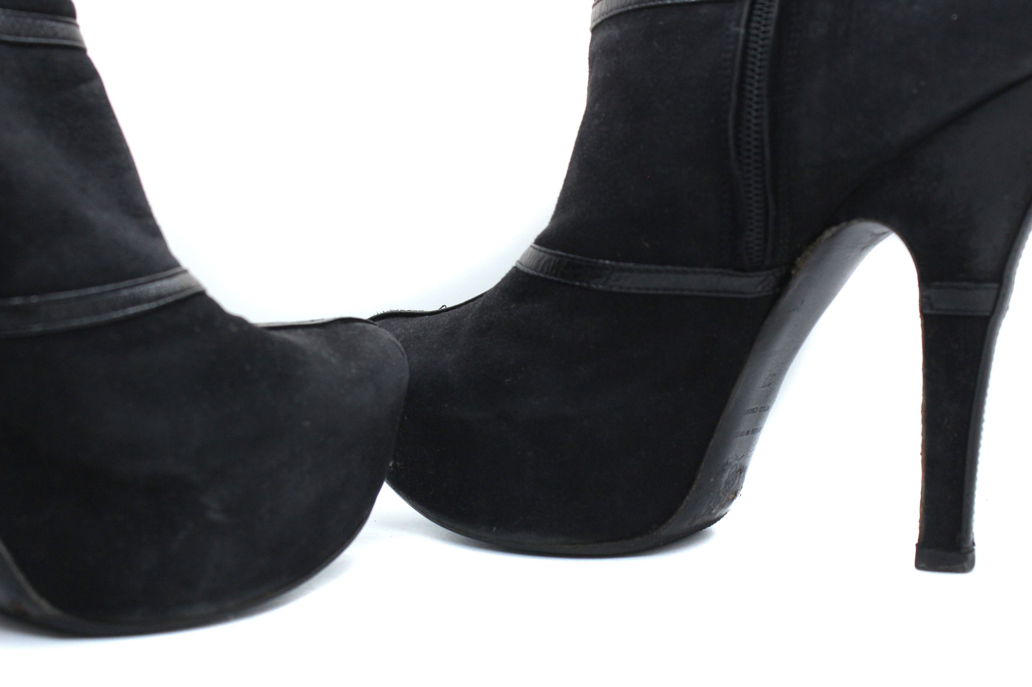 Alexander McQueen Skull Zippers Ankle Suede Heel Boots Size US 7 / IT 37 - 4 Thumbnail