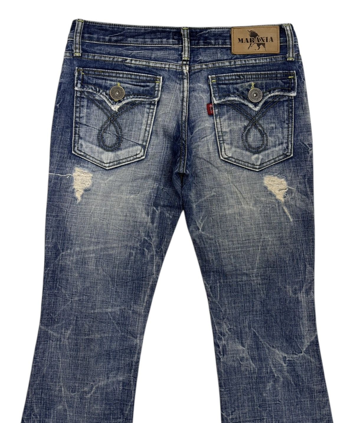 Hysteric Glamour × Japanese Brand HYSTERIC GLAMOUR STYLE DISTRESS DENIM MARAXIA FLARED PANTS Size 30" / US 8 / IT 44 - 8 Thumbnail