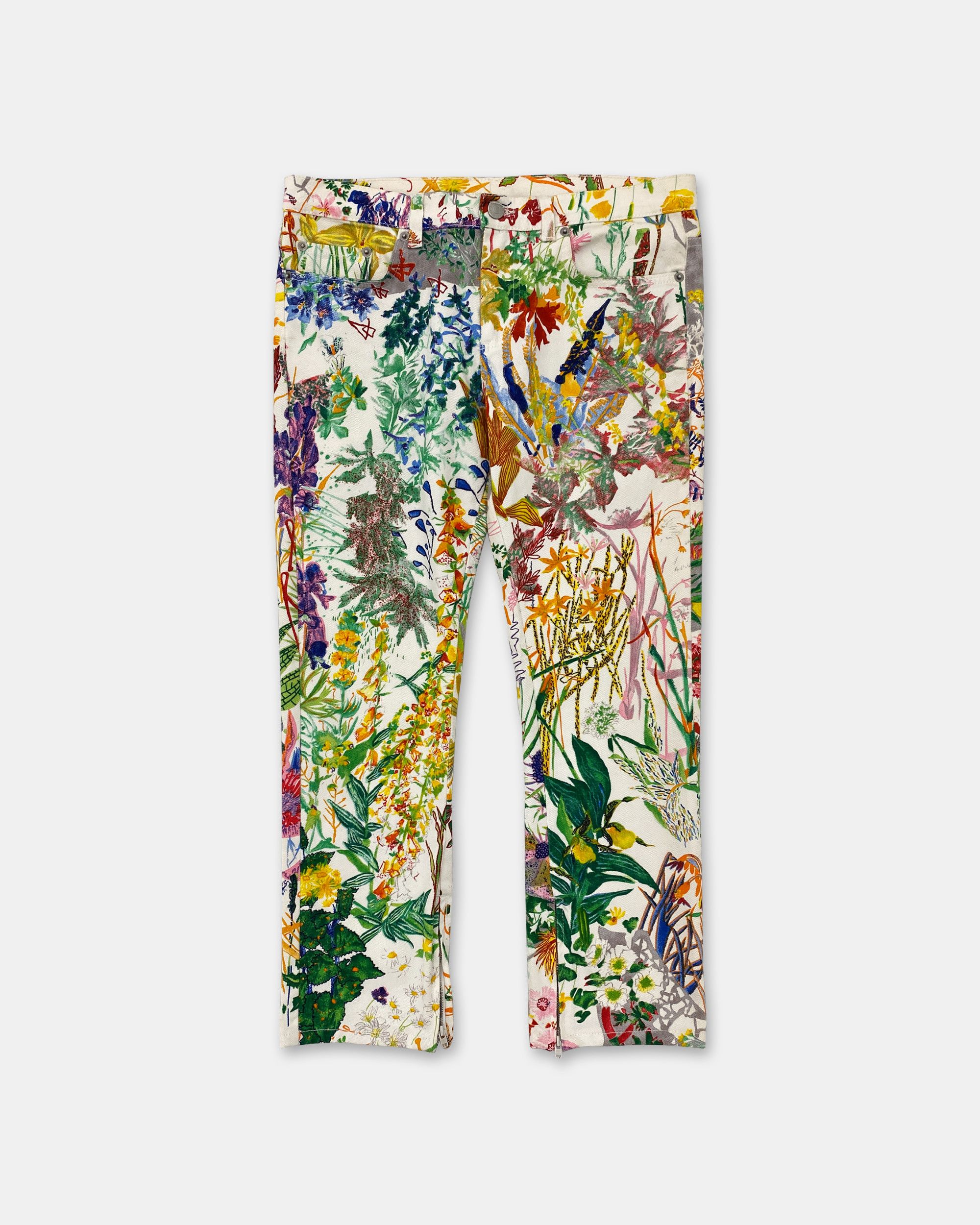 Helmut Lang SS2005 Swiss Flower Print Low Waist Denim Size 28" / US 6 / IT 42 - 1 Thumbnail