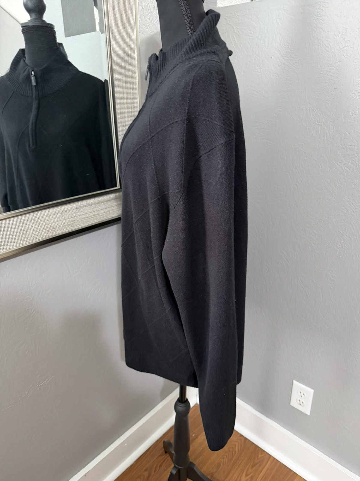Tricots St. Raphael Tricots St. Raphael 1/4 Zip Black Argyle Design Sweater XXL Size US XXL / EU 58 / 5 - 2 Thumbnail