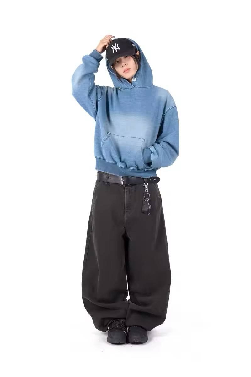 Japanese Brand × Vintage frayed vintage baggy jeans. Size US 35 - 4 Thumbnail