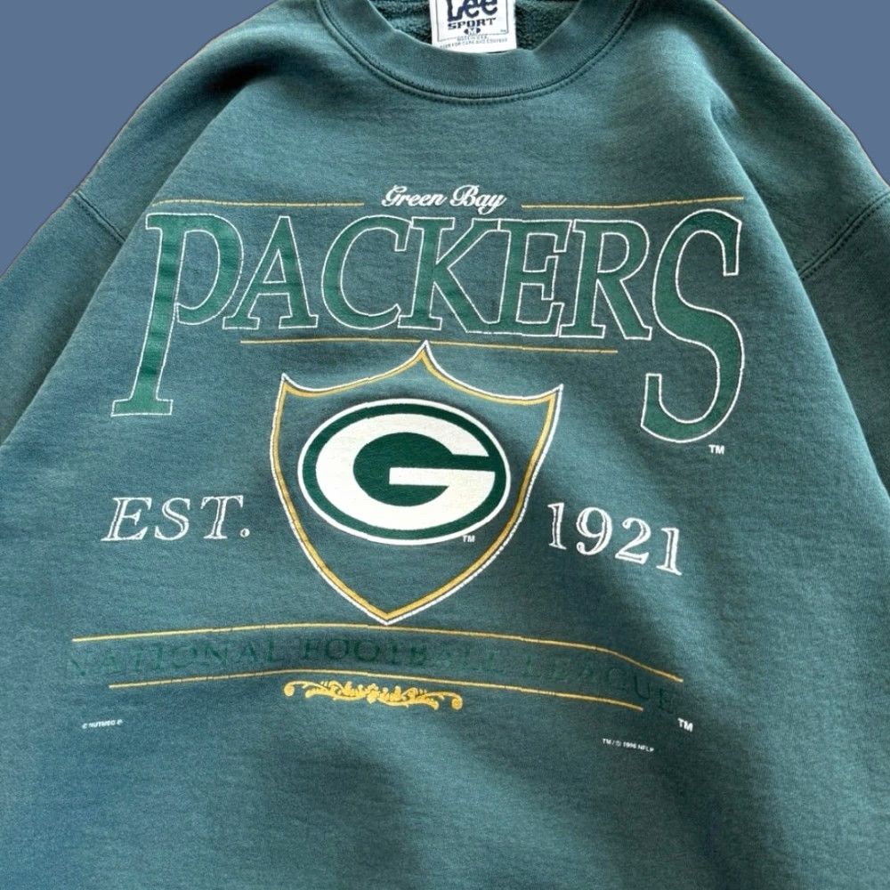Lee VINTAGE Green Bay Packers Crewneck Sweatshirt M Lee NFL Football 90s Sports Mens Crew Neck Sweatshirt Green Bay Packers 90s Vintage Requires Care Size US M / EU 48-50 / 2 - 1 Thumbnail