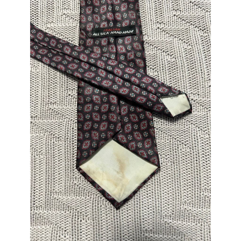 Vintage Vintage black paisley Italian silk tie Size ONE SIZE - 3 Thumbnail