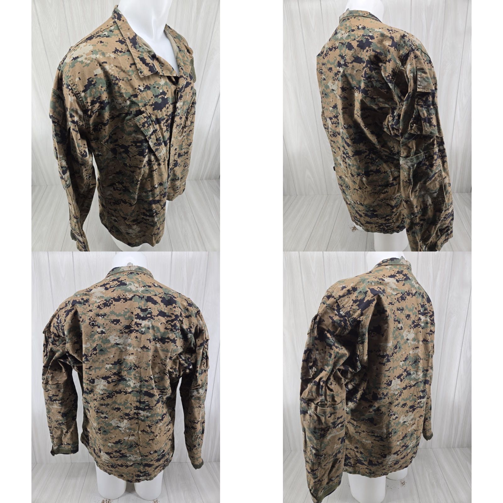 Vintage Prestige Tactical Wear Military Jacket Mens XL Green Camo Digital Woodland Military Shirt Style Full Zip Size US XL / EU 56 / 4 - 8 Thumbnail
