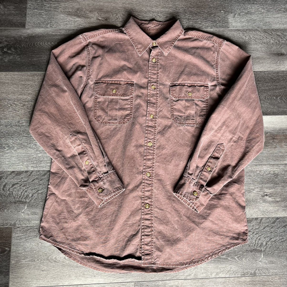 Basic Editions × Vintage Vintage Y2K Basic Editions Brown Wash Button Up Shirt Blank Size US L / EU 52-54 / 3 - 1 Thumbnail