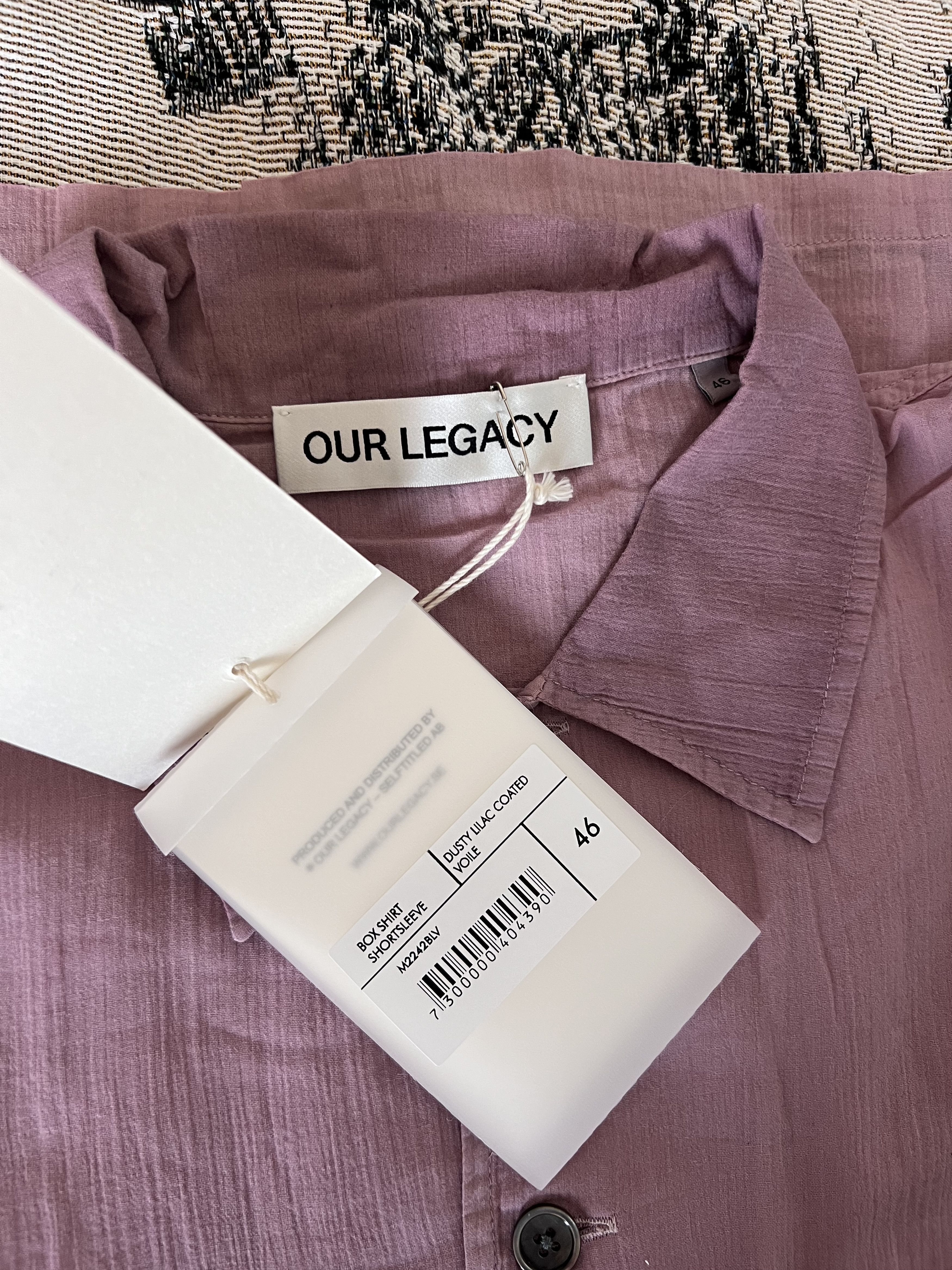 Our Legacy Our Legacy Coated Voile Short Sleeve Box Shirt in Lilac Size US S / EU 44-46 / 1 - 9 Thumbnail