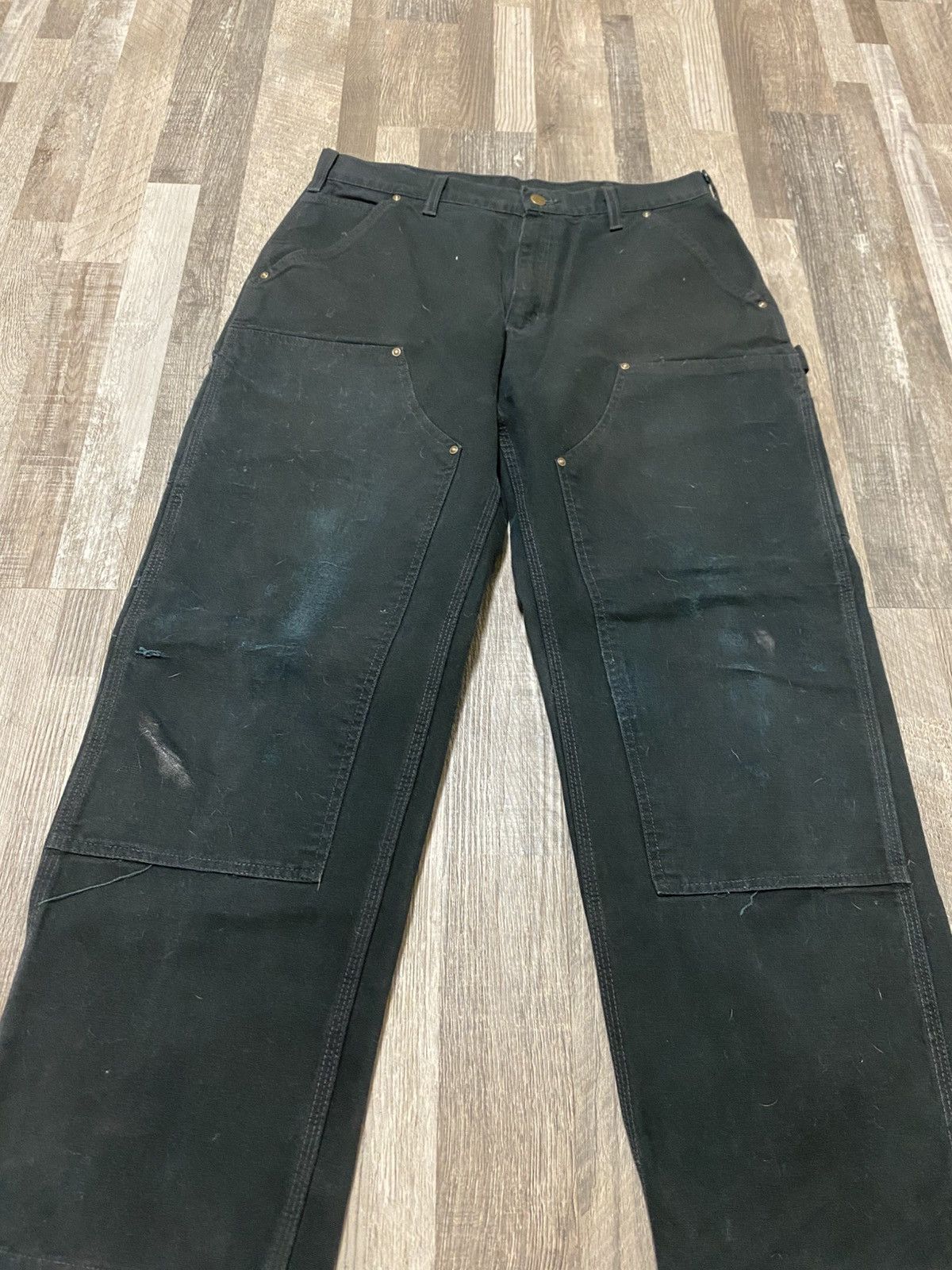Carhartt Vintage Carhartt Double Knee Front Black Baggy Pants Y2K Size US 33 - 2 Thumbnail