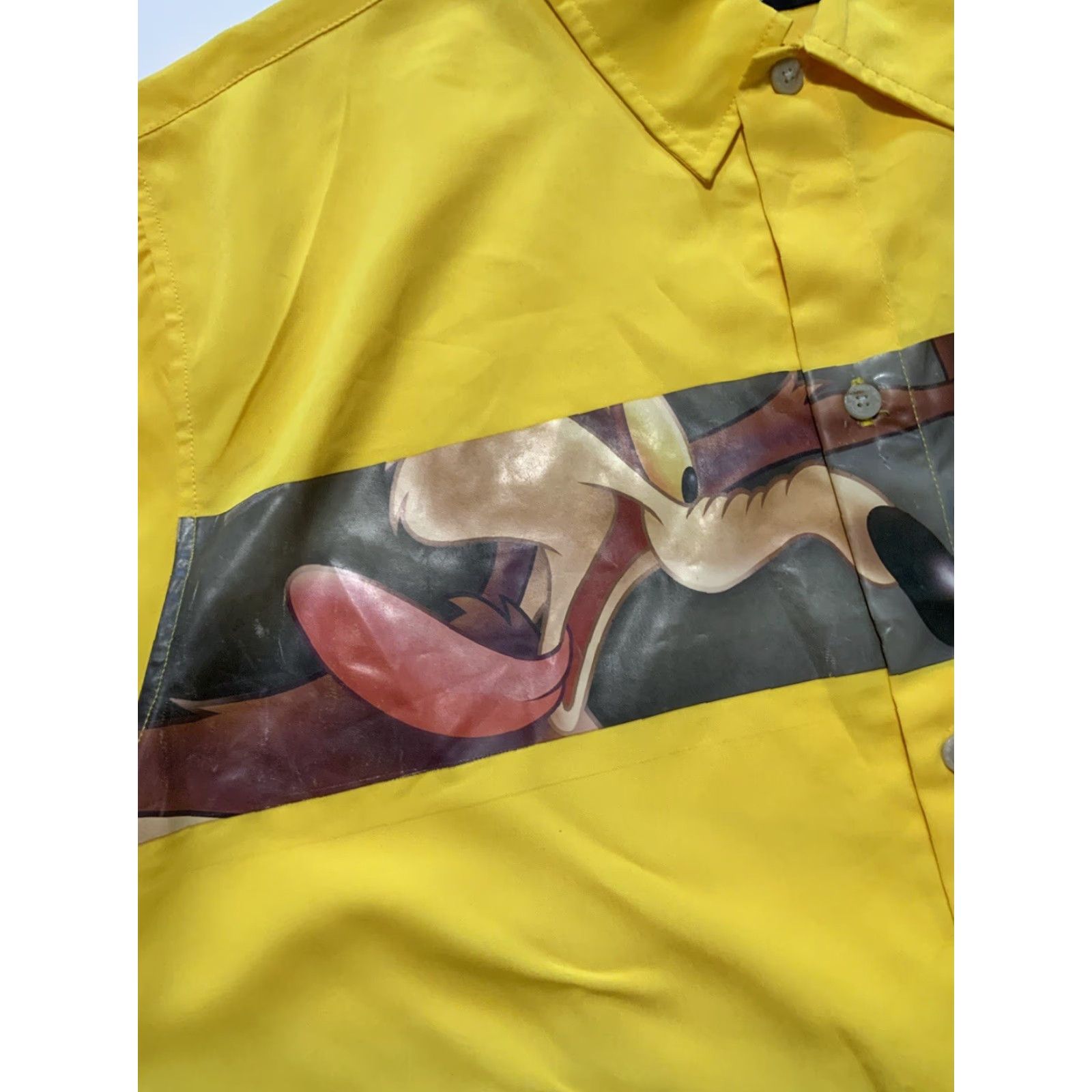 Southpole VINTAGE 90s Y2K 2000s Studio Southpole Warner Bros Looney Tunes Button Shirt Sz.L Yellow Mens Short Sleeve L Tee? Size US L / EU 52-54 / 3 - 7 Thumbnail