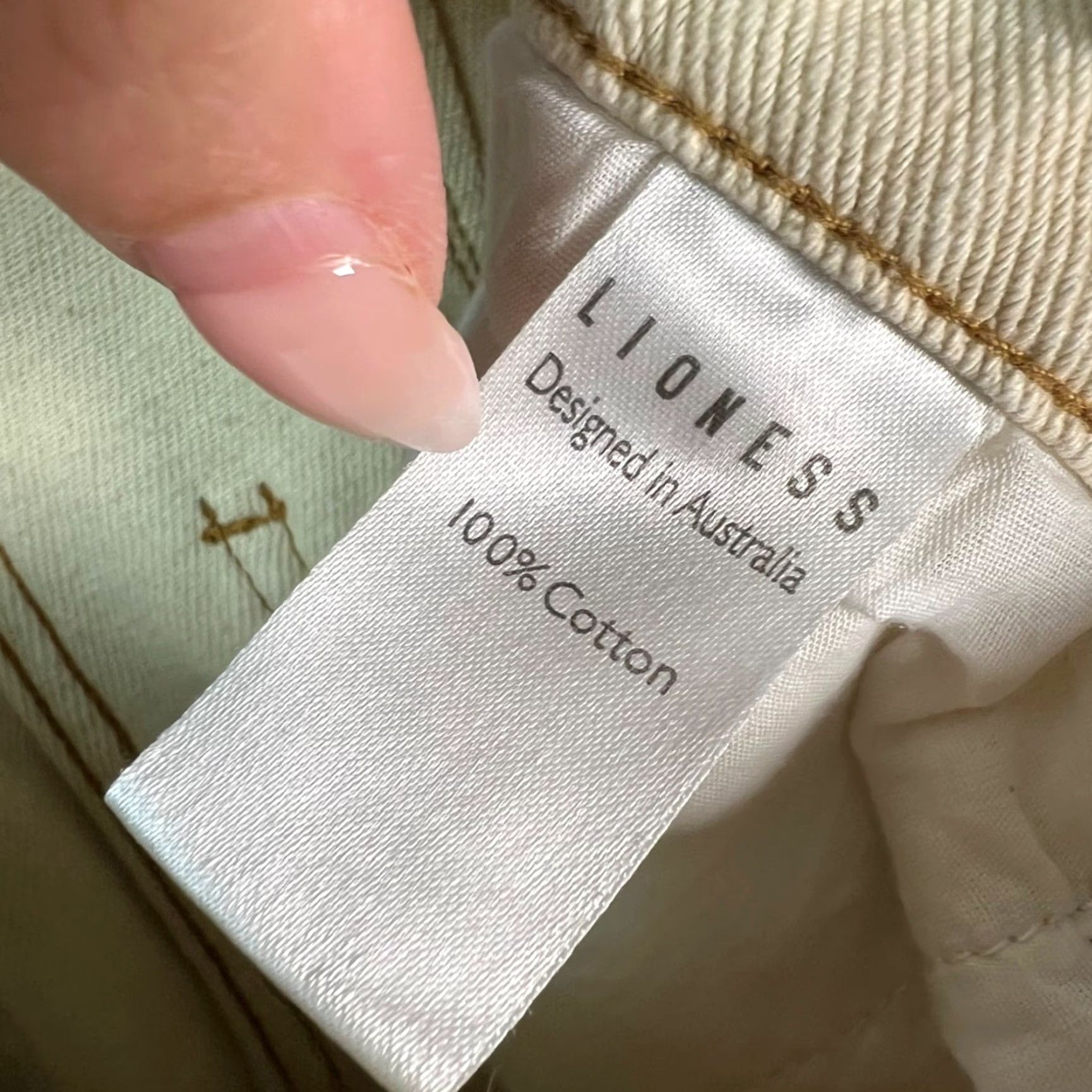 Lioness Lioness Womens Small Beige High-Waisted Wide-Leg Pants 100% Cotton Wide-Leg Cotton Flat Front 31in Inseam Womens Size 28" / US 6 / IT 42 - 4 Thumbnail