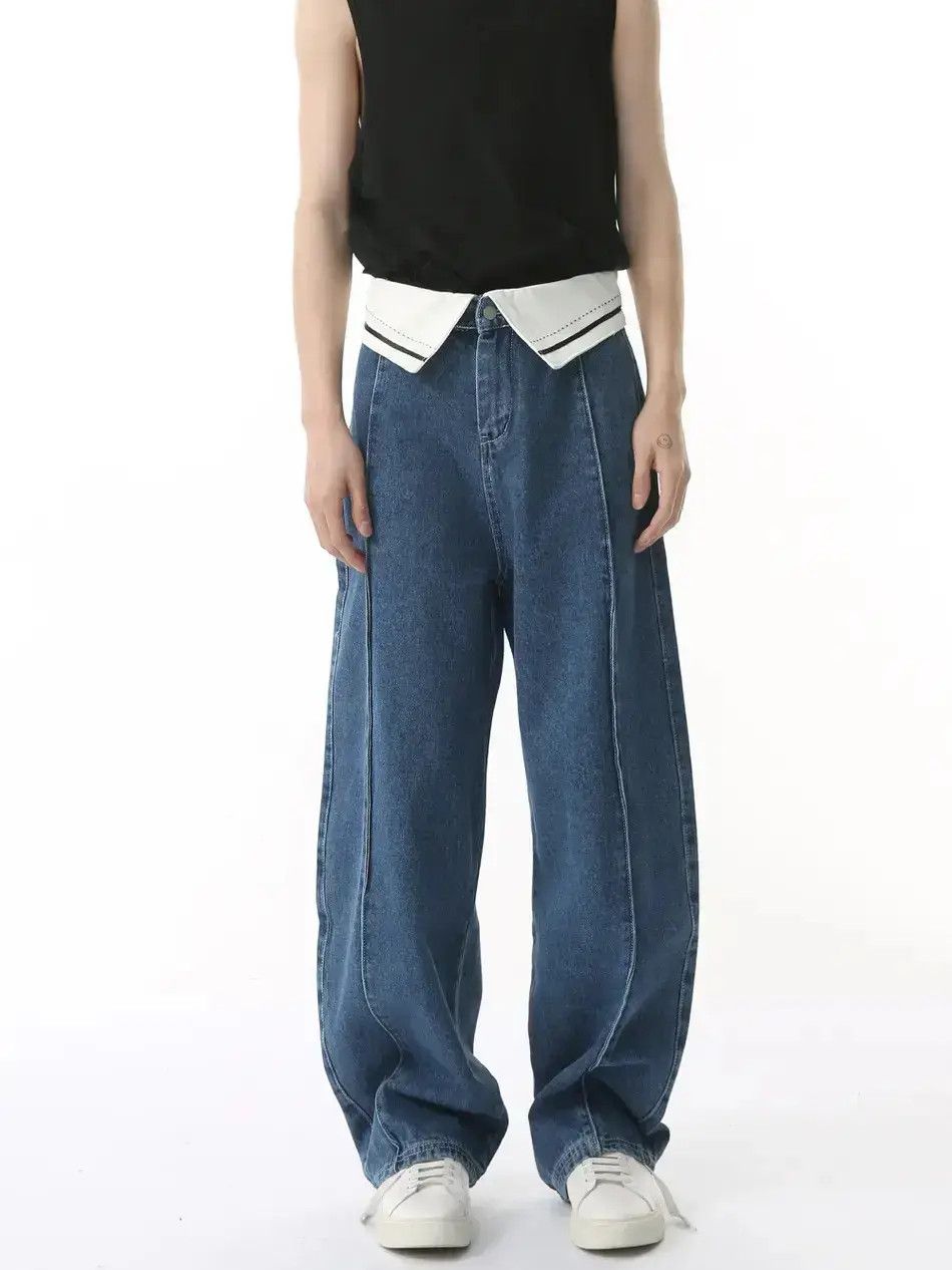 Japanese Brand Retro loose wide leg high street jeans Size US 32 / EU 48 - 1 Thumbnail