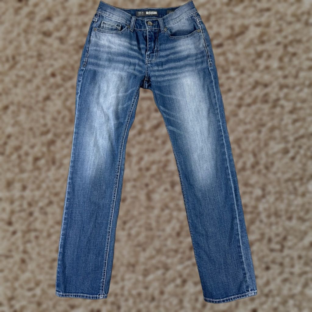 Vintage Buckle Jeans Adult 29 Blue Denim Straight 5-Pocket Bke 27x30 Regular Cotton Buckle Brand Men Pants Size 29 Blue Denim Jeans Size US 29 - 1 Thumbnail