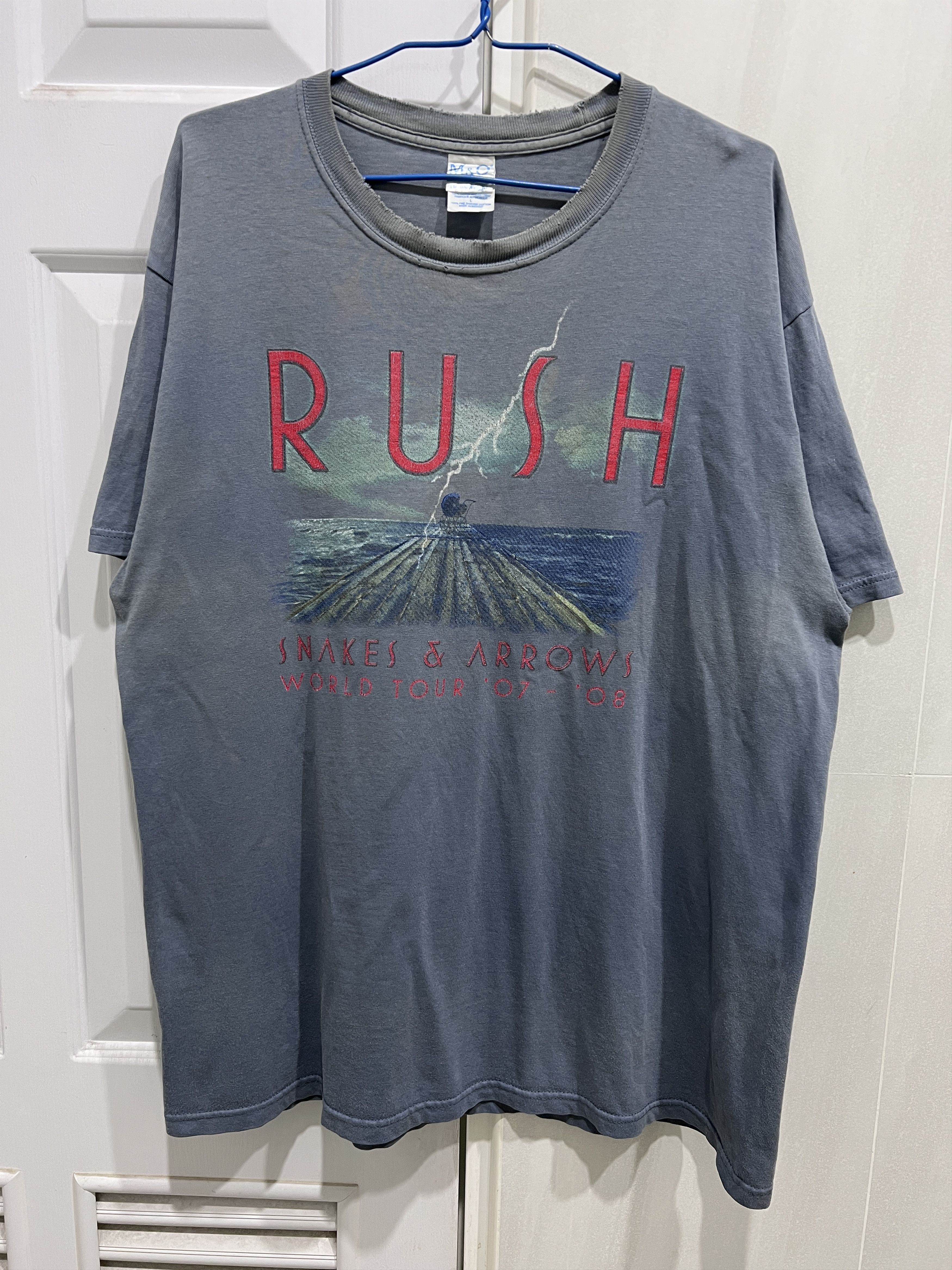 Band Tees Vintage Y2K 2008 Rush World Tour Tee Faded Thrashed Size US L / EU 52-54 / 3 - 2 Thumbnail