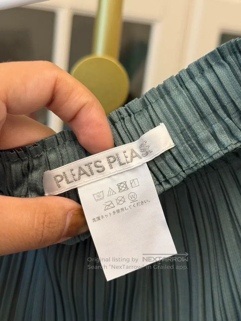 Issey Miyake Issey Miyake size:3 Sage Green Straight-Leg Pants Size 31" - 3 Thumbnail