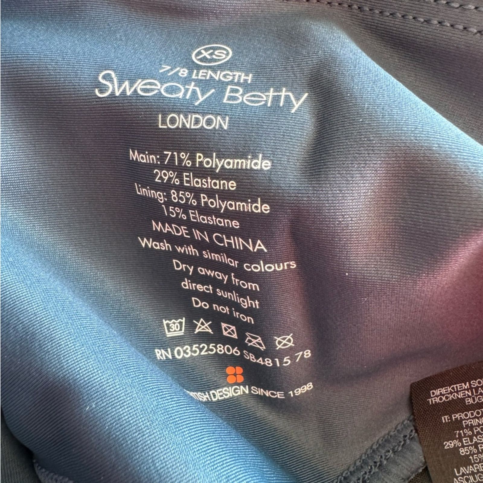 Sweaty Betty Sweaty Betty High Shine Blue 7/8 Leggings Size 25" / US 0 / IT 36 - 6 Thumbnail