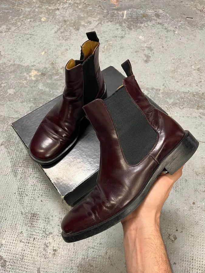 Dolce & Gabbana 2000s Dolce & Gabbana Bordeaux Chelsea Leather Boots Size US 7 / EU 40 - 1 Thumbnail