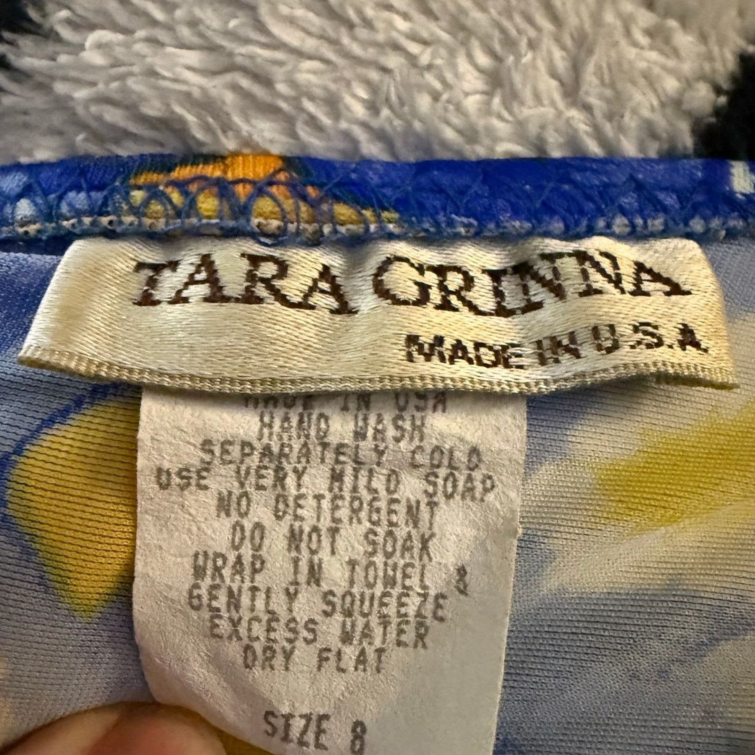 Vintage Vtg 90s Tara Grinna Bikini Rare V High Waisted Bikini Bottom Size ONE SIZE - 8 Thumbnail
