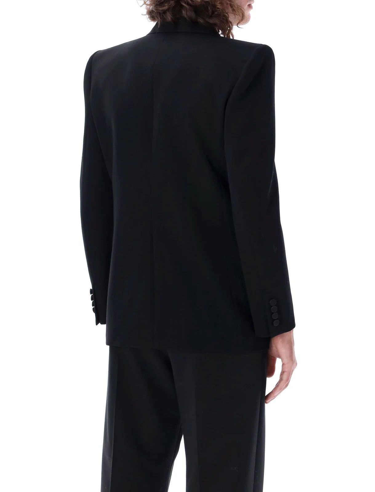 Saint Laurent Paris o1s1wg111224 Tuxedo Jacket In Grain De Poudre in Black Size US M / EU 48-50 / 2 - 4 Thumbnail