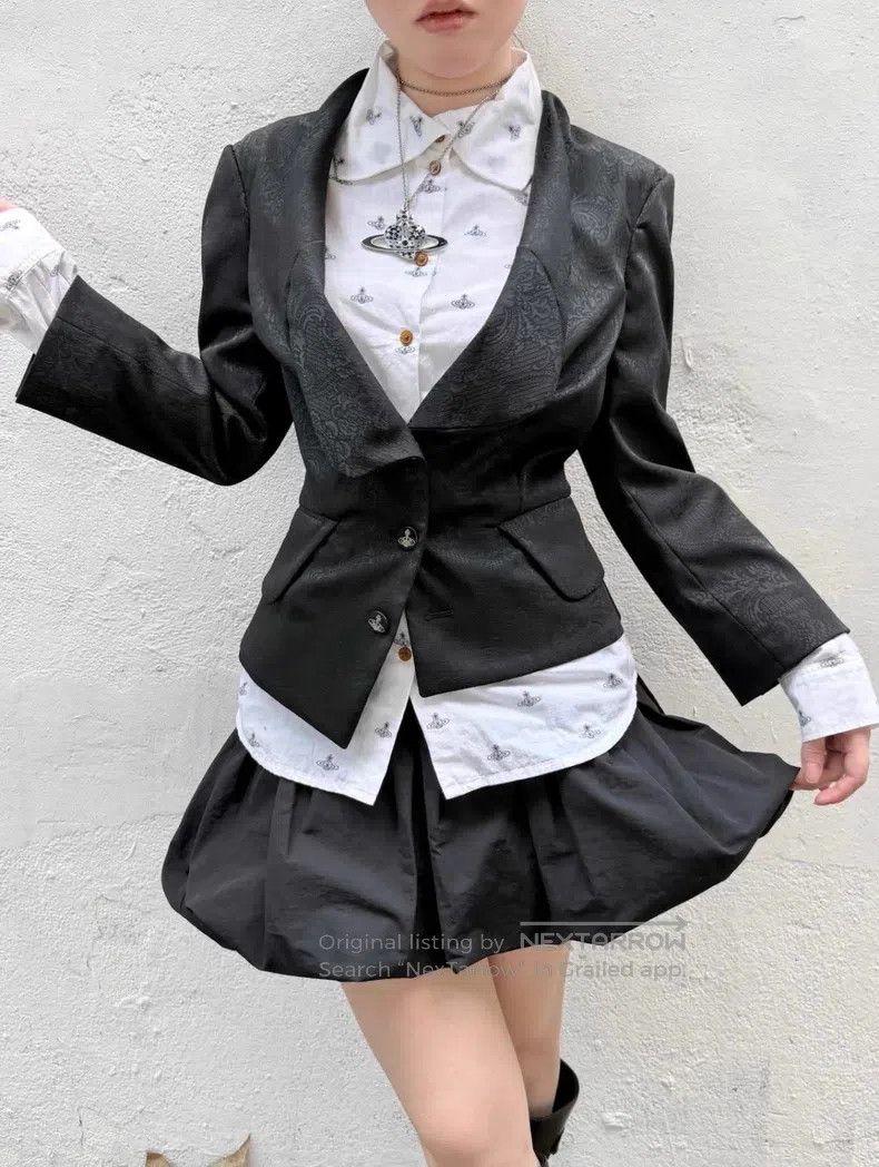 Vivienne Westwood Vivienne Westwood Black Asymmetrical Skirt Suit with Hidde Size S / US 4 / IT 40 - 2 Thumbnail