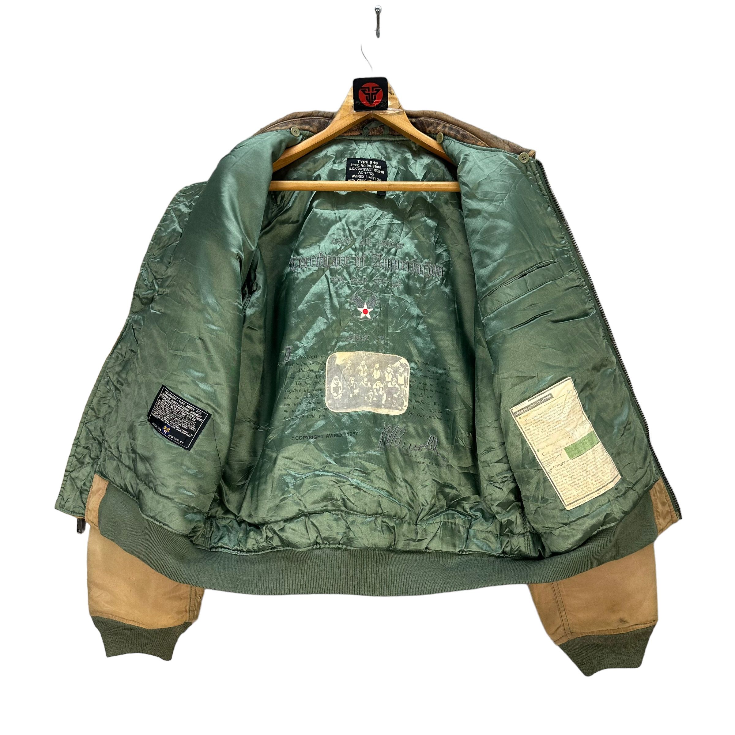 Avirex TRASHED🔥 87's AVIREX TYPE B15 FLIGHT JACKET #7706-166 Size US L / EU 52-54 / 3 - 13 Thumbnail
