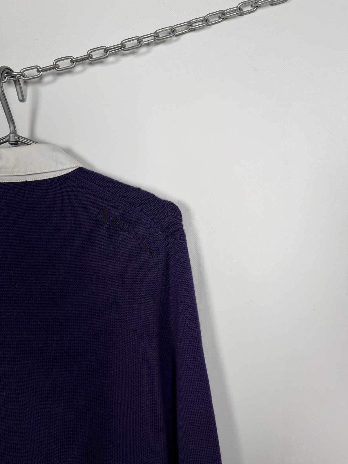 Aquascutum Aquascutum Golf Wool Sweater Cable Knit Pullover Purple Sz M Size US M / EU 48-50 / 2 - 11 Thumbnail