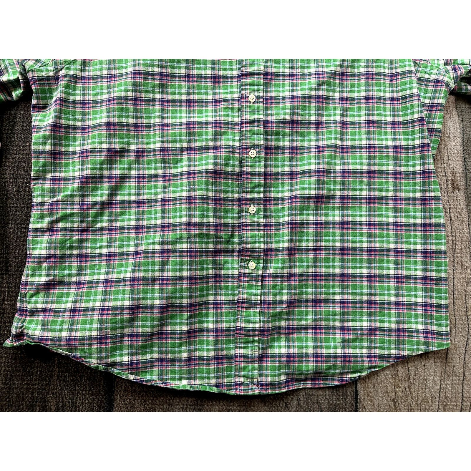 Ralph Lauren Ralph Lauren Green Plaid Cotton Shirt XXL Mens Preppy Polo Size US XXL / EU 58 / 5 - 4 Thumbnail