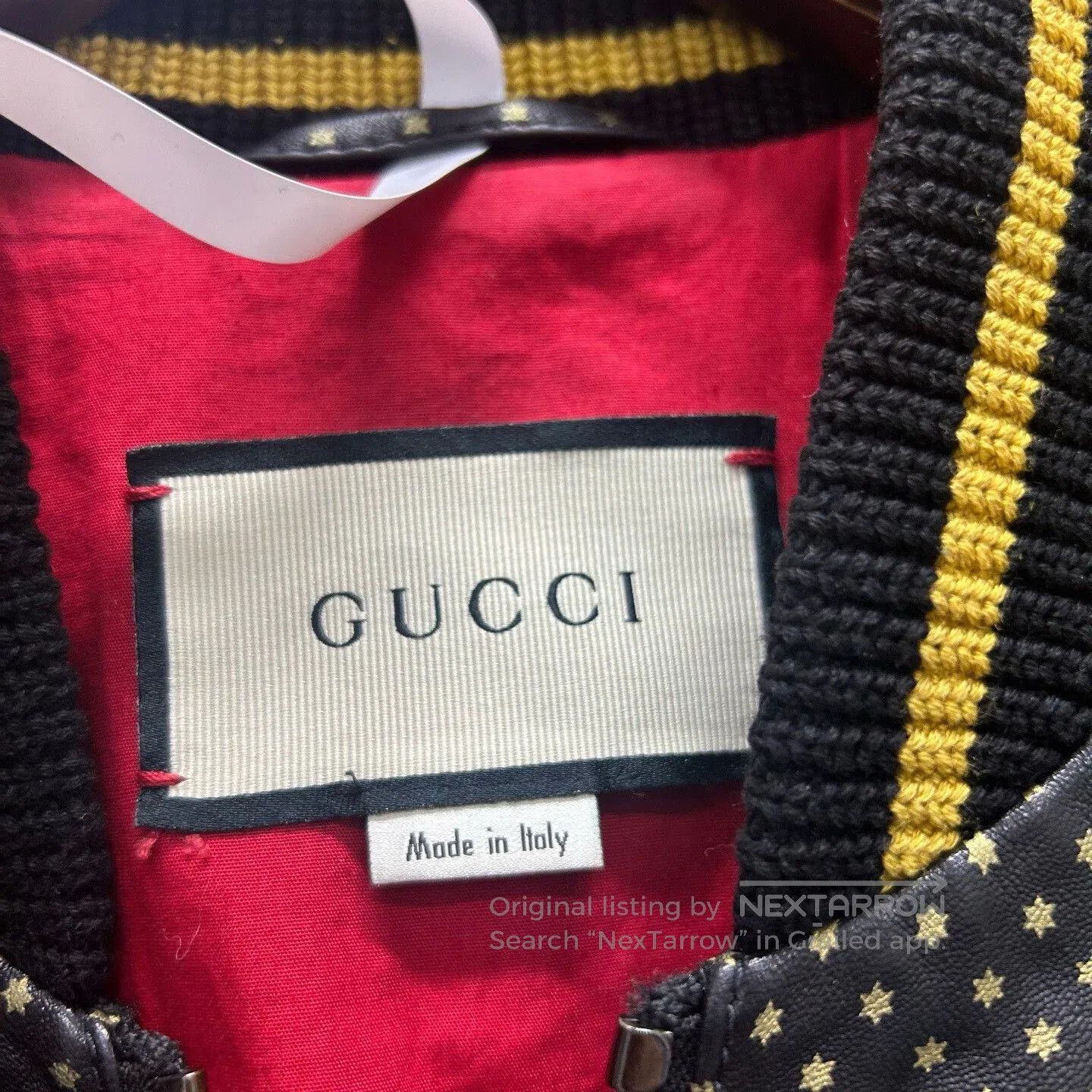 Gucci Gucci Black Gold Star Print Leather Jacket. Size US S / EU 44-46 / 1 - 3 Thumbnail