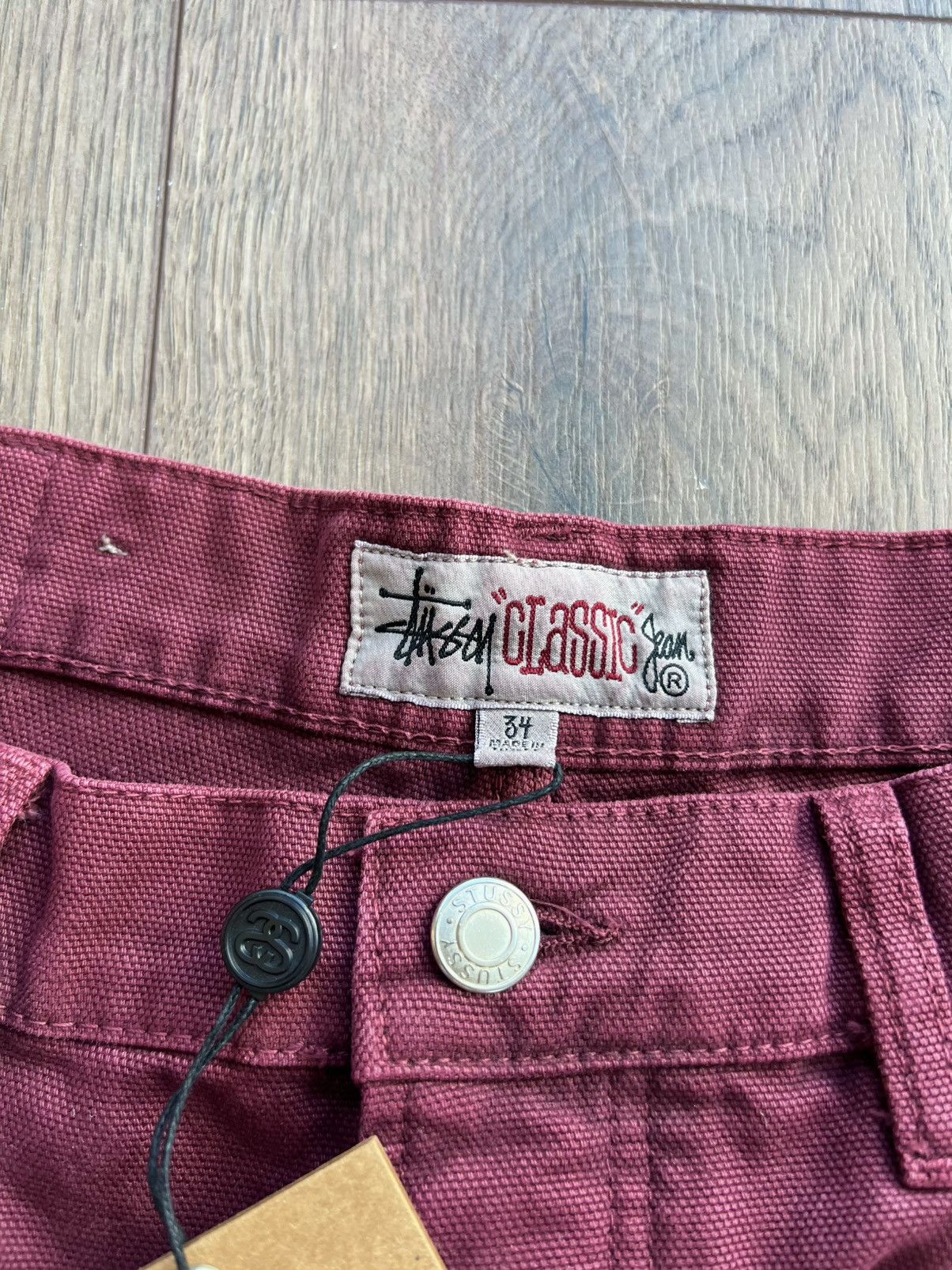 Stussy Stussy Classic Jeans Washed Canvas “Wine” 34 Size US 34 / EU 50 - 4 Thumbnail