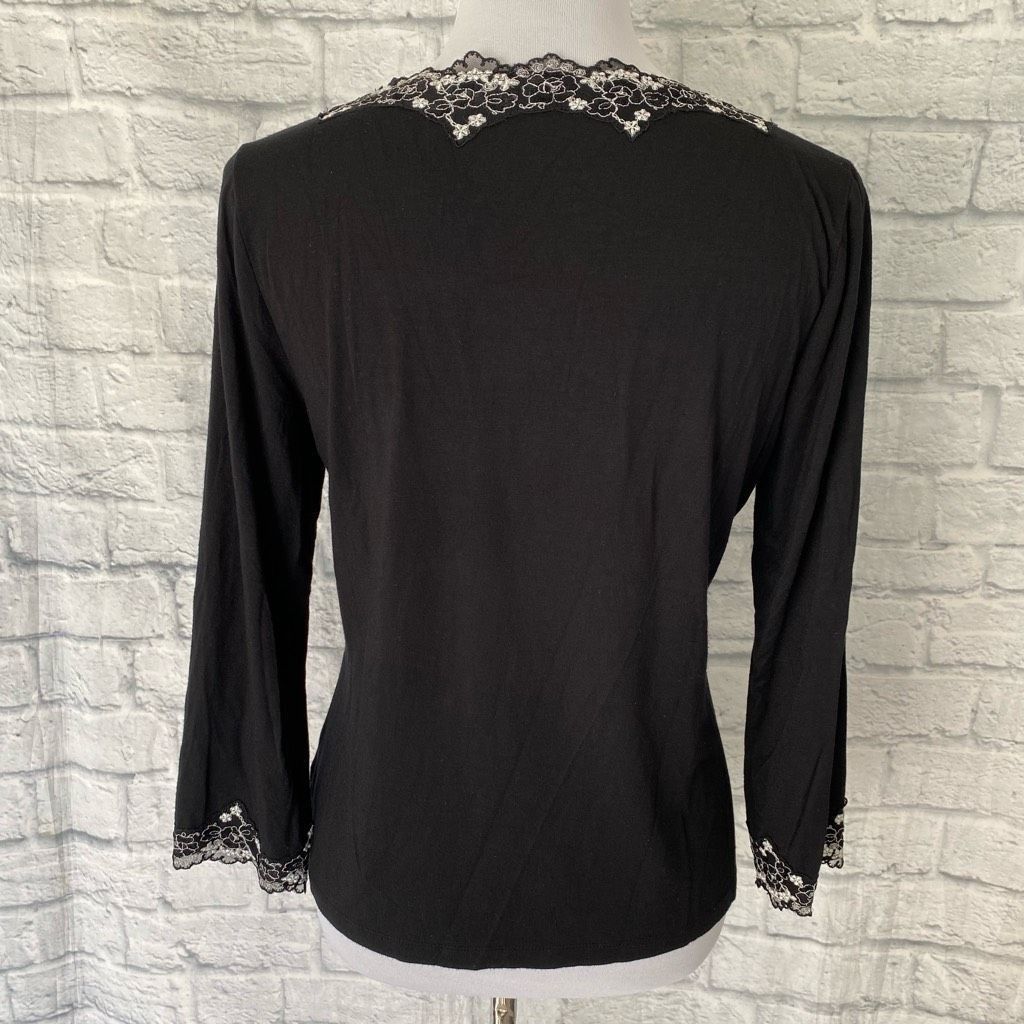 Anne Klein Ann Klein stretch women M v-cut lace neck & sleeve cuffs Size M / US 6-8 / IT 42-44 - 7 Thumbnail