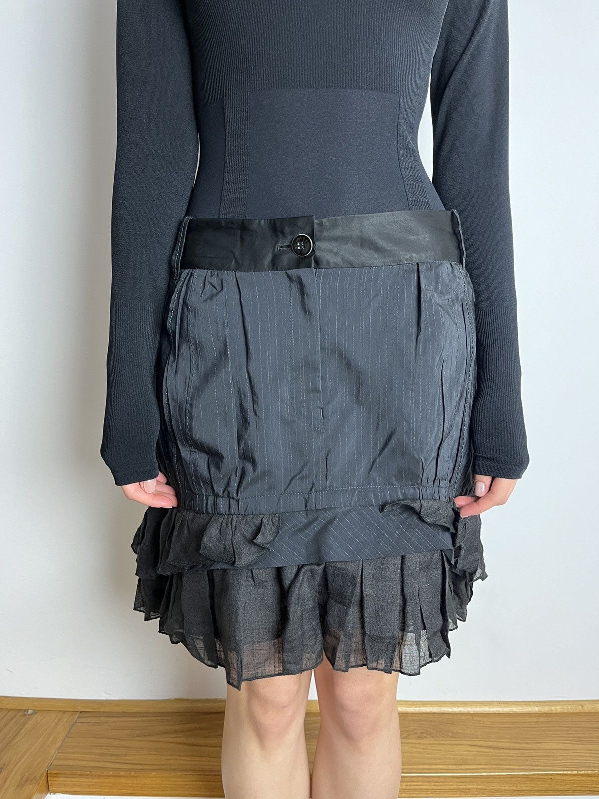 Marithe + Francois Girbaud VTG Marithe Francois Girbaud Asymmetrical Skirt Avant-Garde Size 32" / US 10 / IT 46 - 1 Thumbnail