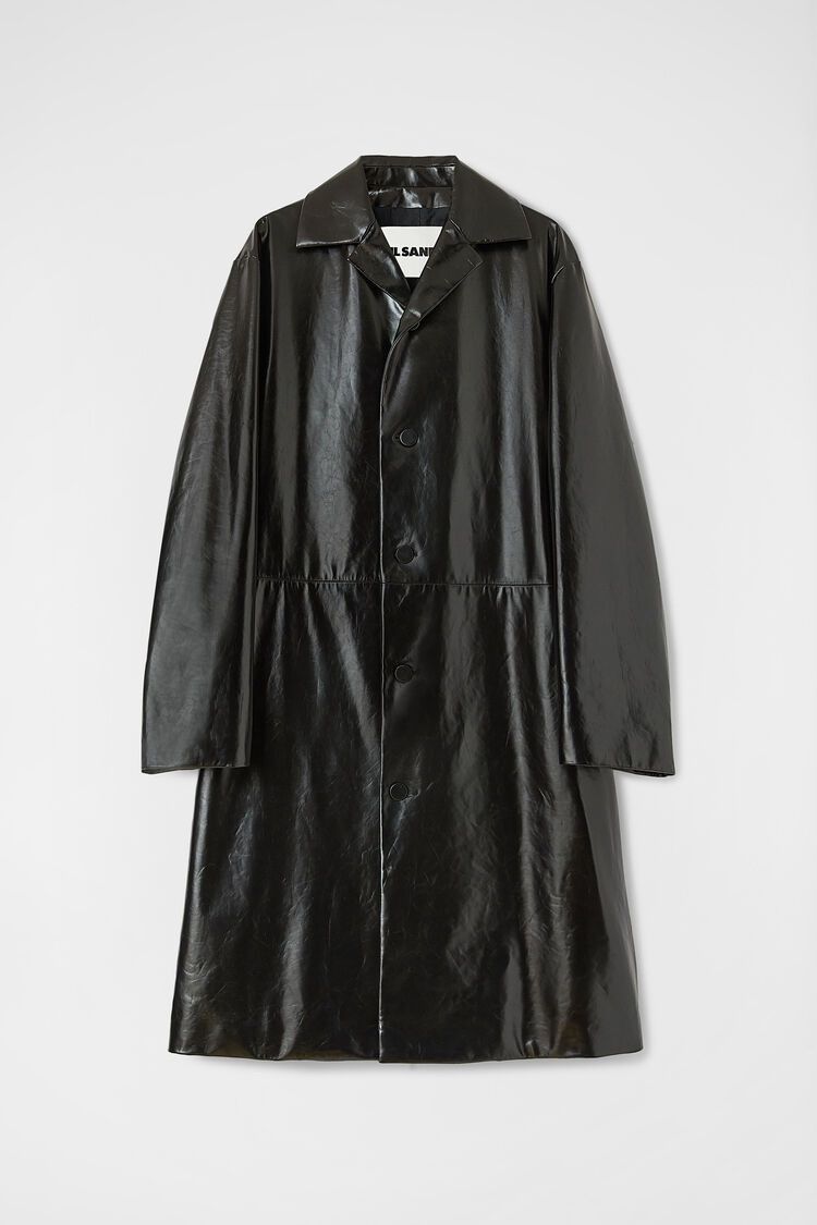 Jil Sander o1w1db10825 Leather Coat in Black Size US M / EU 48-50 / 2 - 1 Thumbnail
