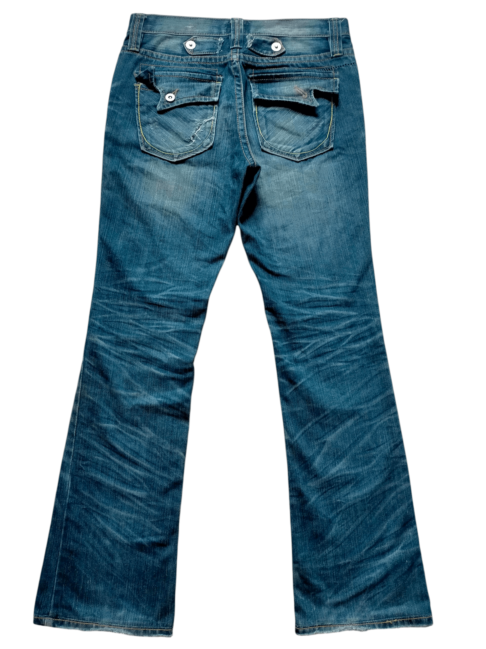 Le Grande Bleu (L.G.B.) OzzFirst Pinball Flare Jeans Studded Boot cut denim Size US 31 - 2 Thumbnail