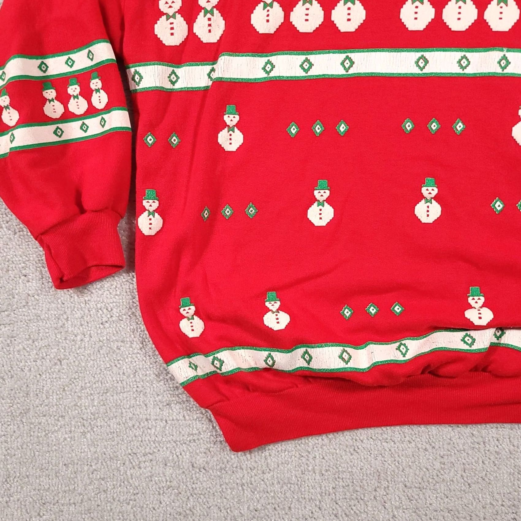 Vintage VINTAGE Sky Lite Sweater Mens Medium Red Snowman Christmas Pullover Made USA 80s Size US M / EU 48-50 / 2 - 4 Thumbnail