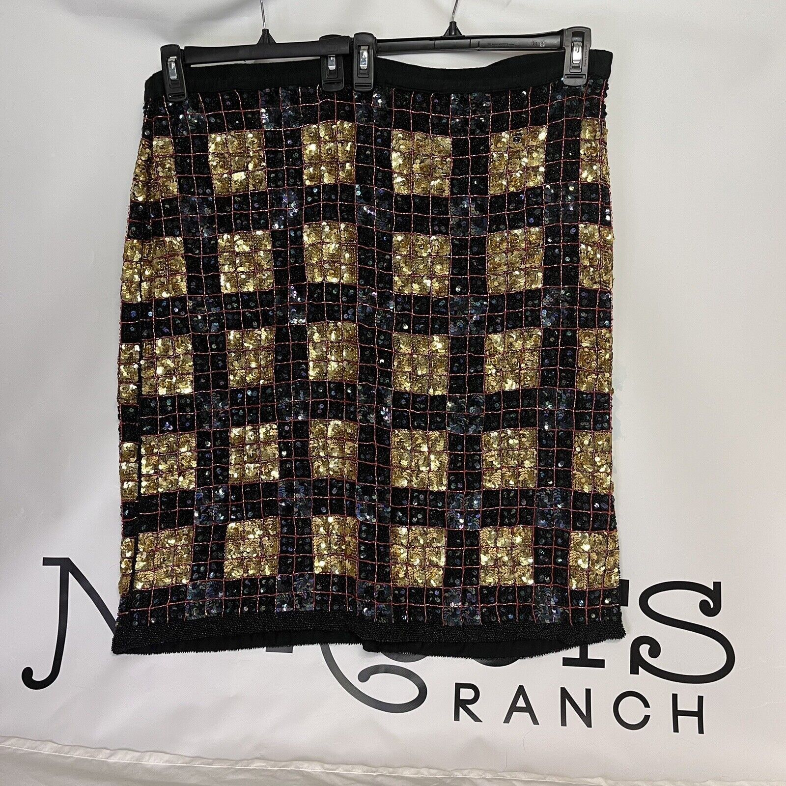 Other Vintage Jean For Joseph Le Bon Sequin Beaded Skirt Size 30" / US 8 / IT 44 - 1 Thumbnail