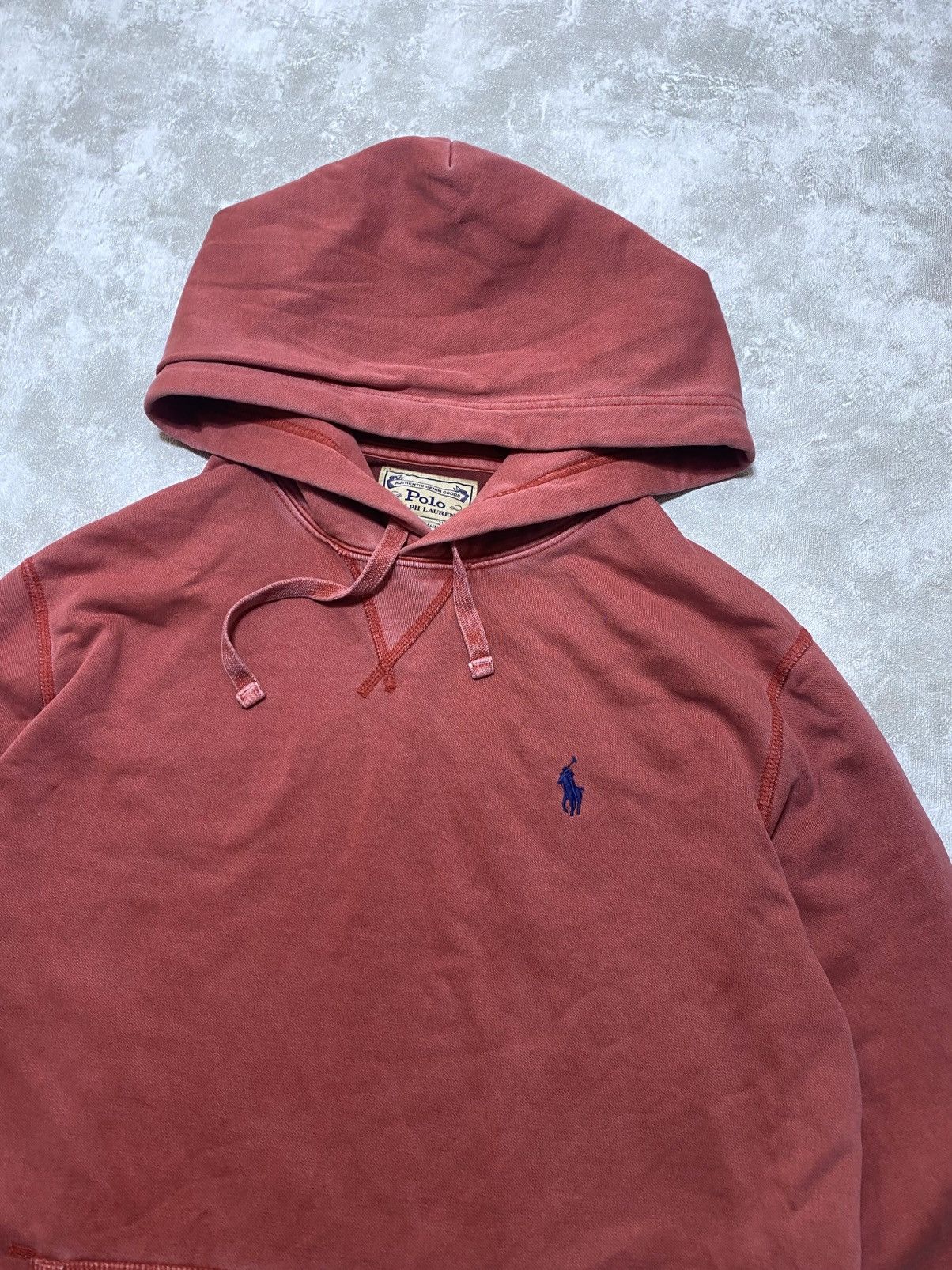 Polo Ralph Lauren Polo Ralph Lauren Washed Salmon Red Hoodie Faded Vintage Size US M / EU 48-50 / 2 - 3 Thumbnail