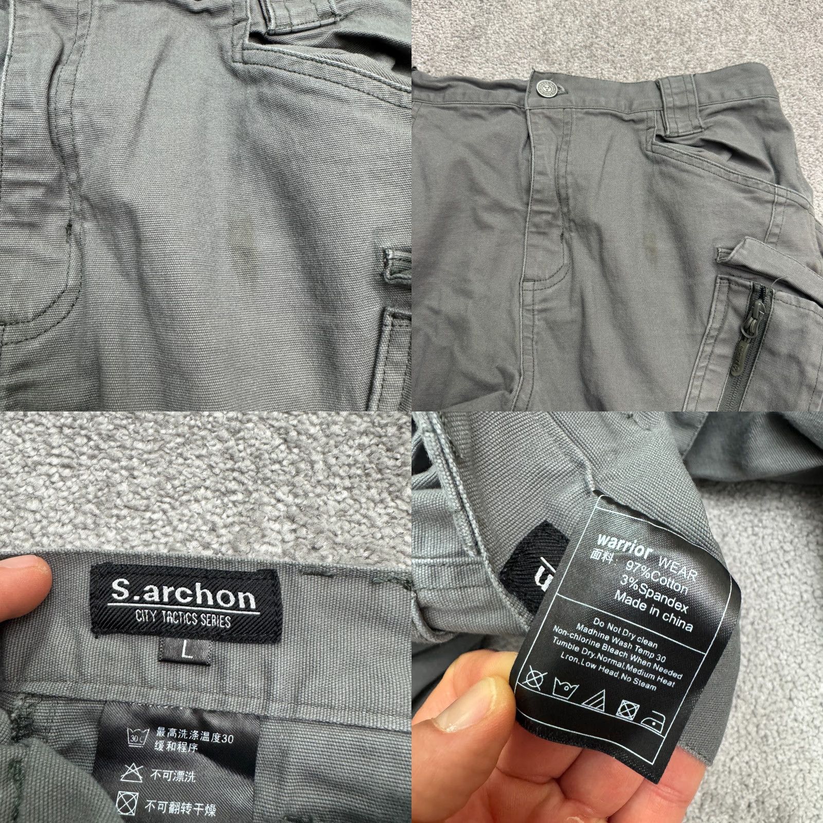 Vintage Vintage S. Archon Cargo Pants Women Large Gray Casual Utility Streetwear 31x29.5 Size 36" / US 14 / IT 50 - 8 Thumbnail
