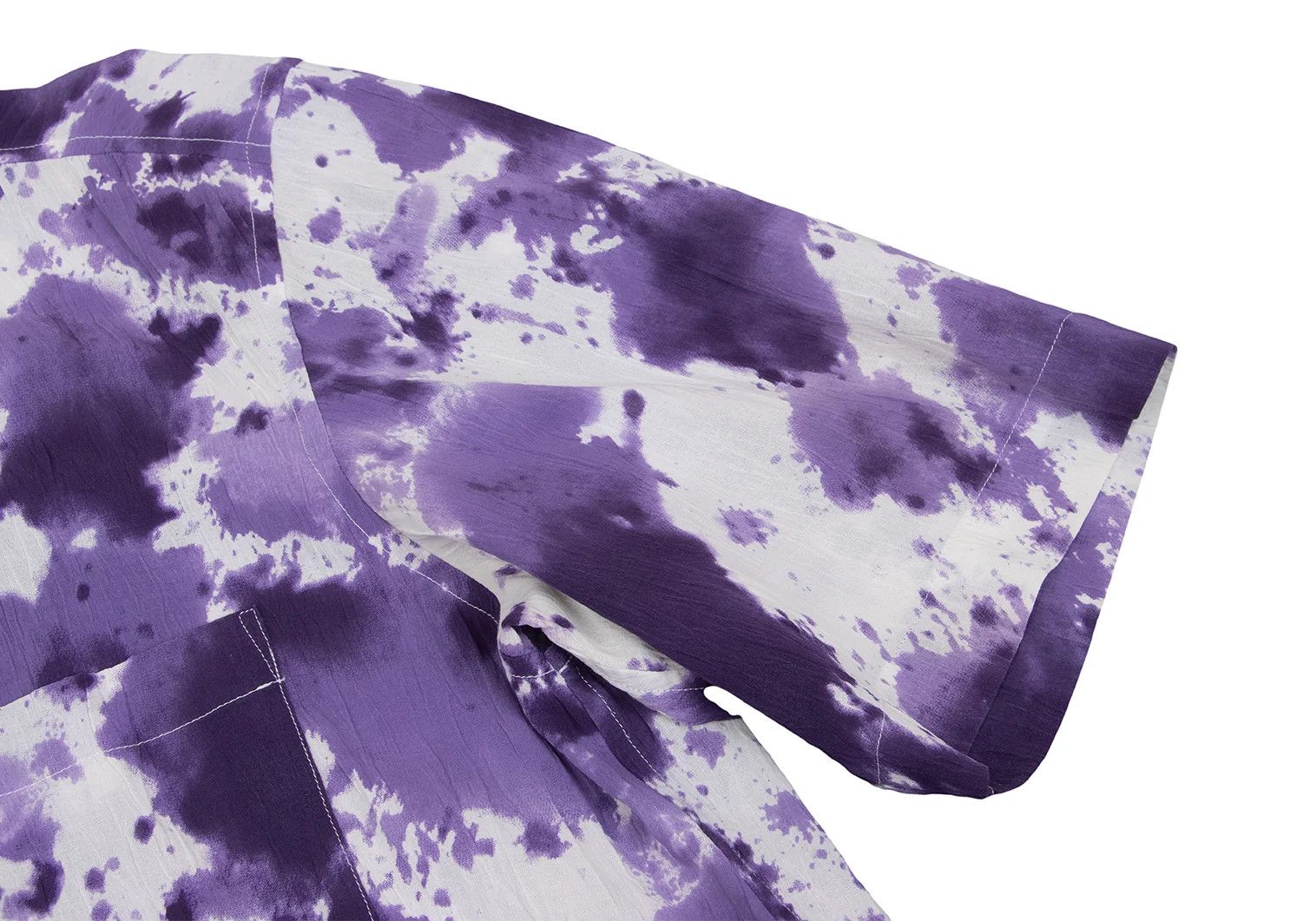 Issey Miyake Cotton Washer Print Short Sleeve Shirt in Purple and White Size US S / EU 44-46 / 1 - 8 Thumbnail