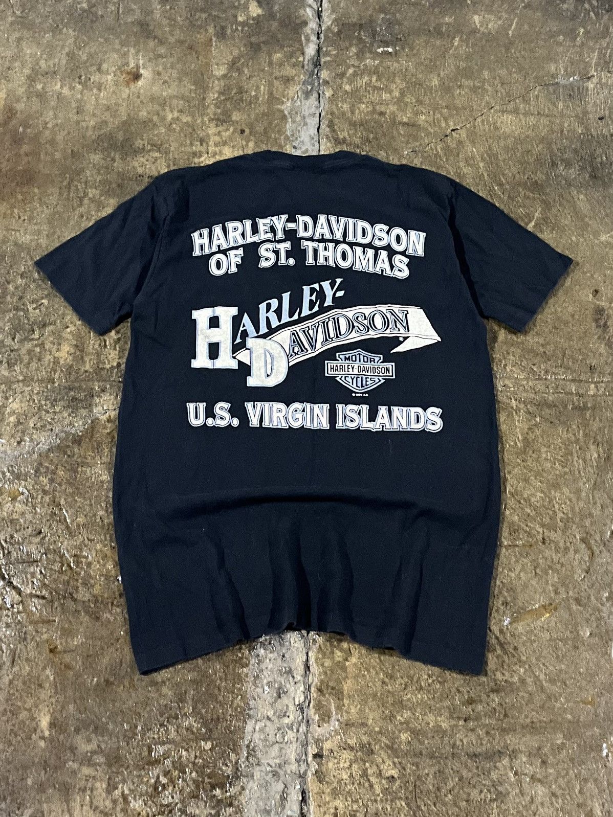 Harley Davidson × Vintage Crazy Vintage 90s Harley Davidson Flames Engine Biker Tee Size US M / EU 48-50 / 2 - 2 Thumbnail