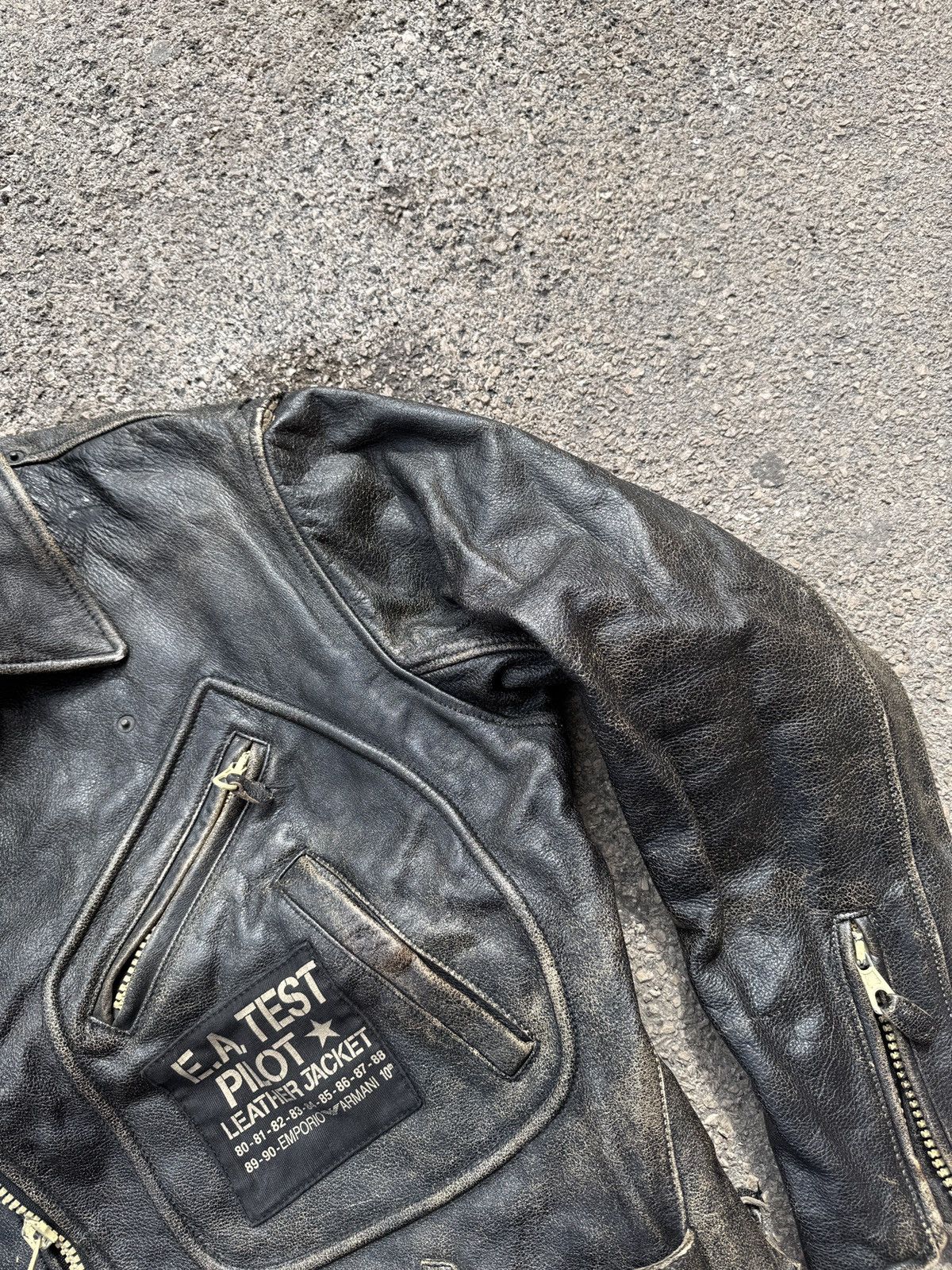 Emporio Armani Emporio Armani Archive Distressed Leather Pilot EA Test Piec Size US L / EU 52-54 / 3 - 5 Thumbnail