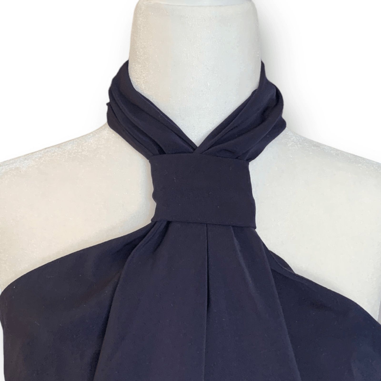 Shona Joy Shona Joy Revolve Knot Draped Halter Dress Navy Blue Maxi 4 Size S / US 4 / IT 40 - 6 Thumbnail