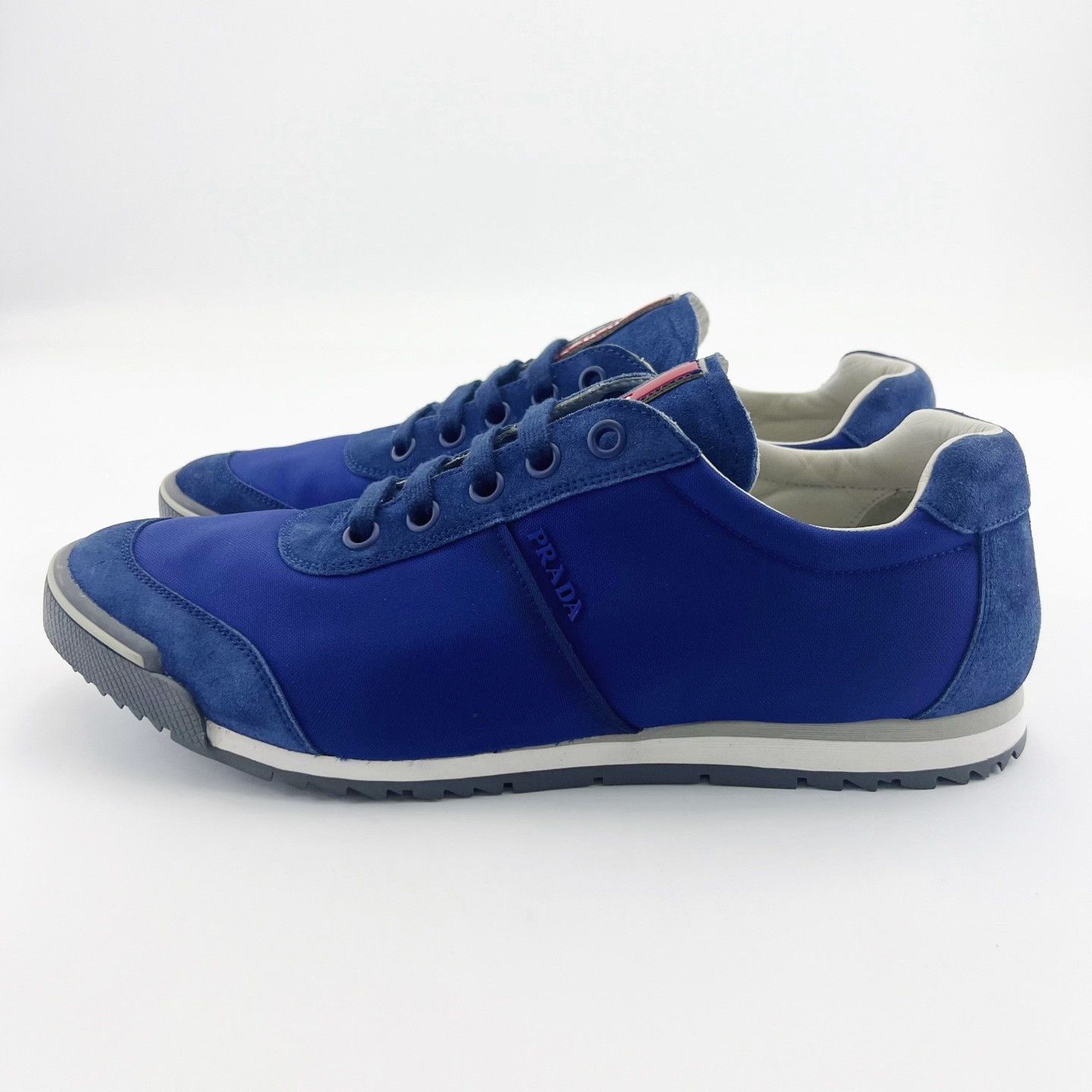 Prada Prada Blue Nylon Low-Top Sneakers Size US 12 / EU 45 - 1 Thumbnail