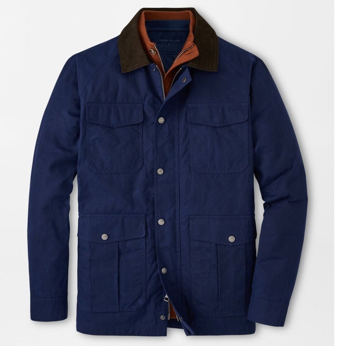 Peter Millar Peter Millar Waxed Cotton Safari Field Jacket - S Navy $348 Size US S / EU 44-46 / 1 - 3 Thumbnail
