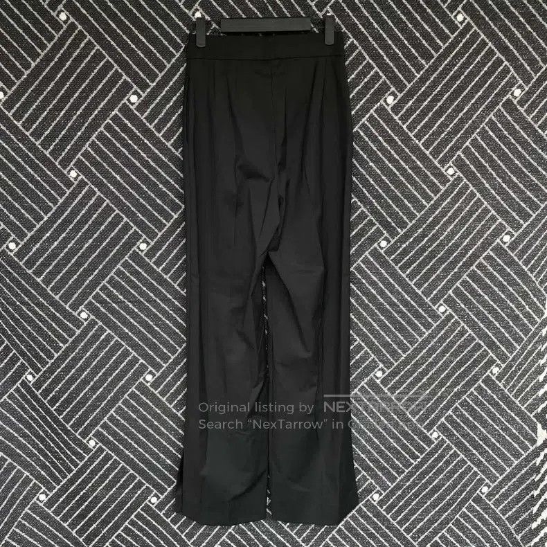 Fendi Fendi Black Straight Pants with Slit Bottoms Size 24" / US 00 / IT 34 - 2 Thumbnail