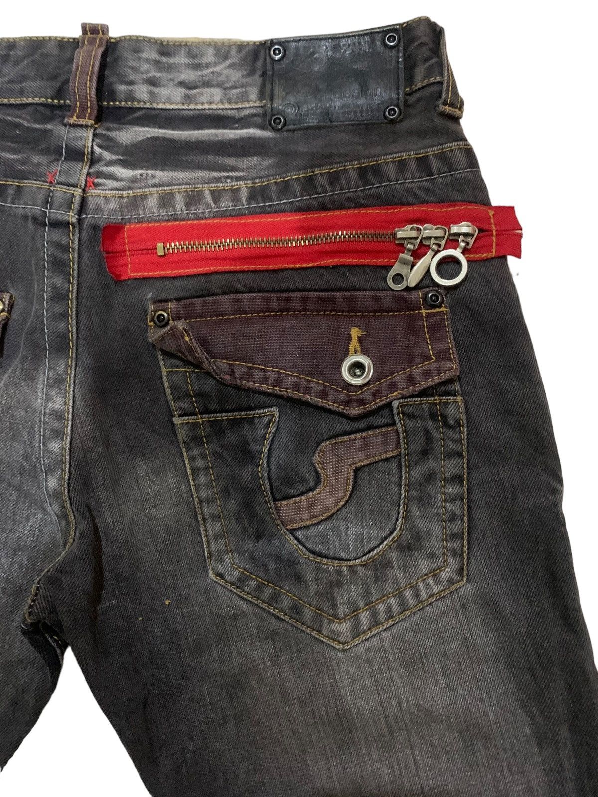 If Six Was Nine × Japanese Brand × Le Grande Bleu (L.G.B.) 🔥Flare🔥 Vintage Semantic Design Bootcut Punk Jeans Size US 30 / EU 46 - 10 Thumbnail