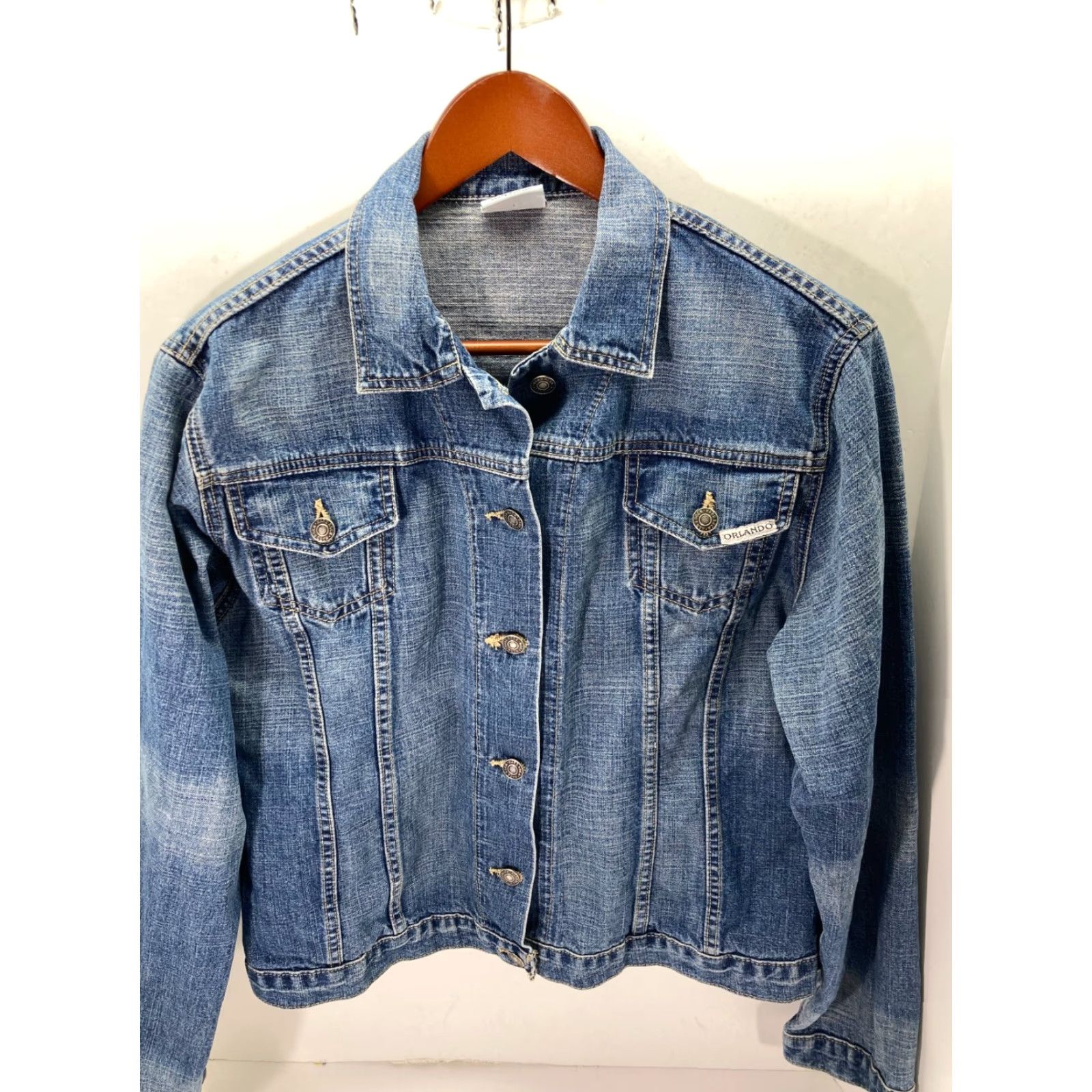 Hard Rock Cafe VINTAGE Hard Rock Vault Orlando Jacket Womens Medium Blue Denim Button Front Size M / US 6-8 / IT 42-44 - 7 Thumbnail