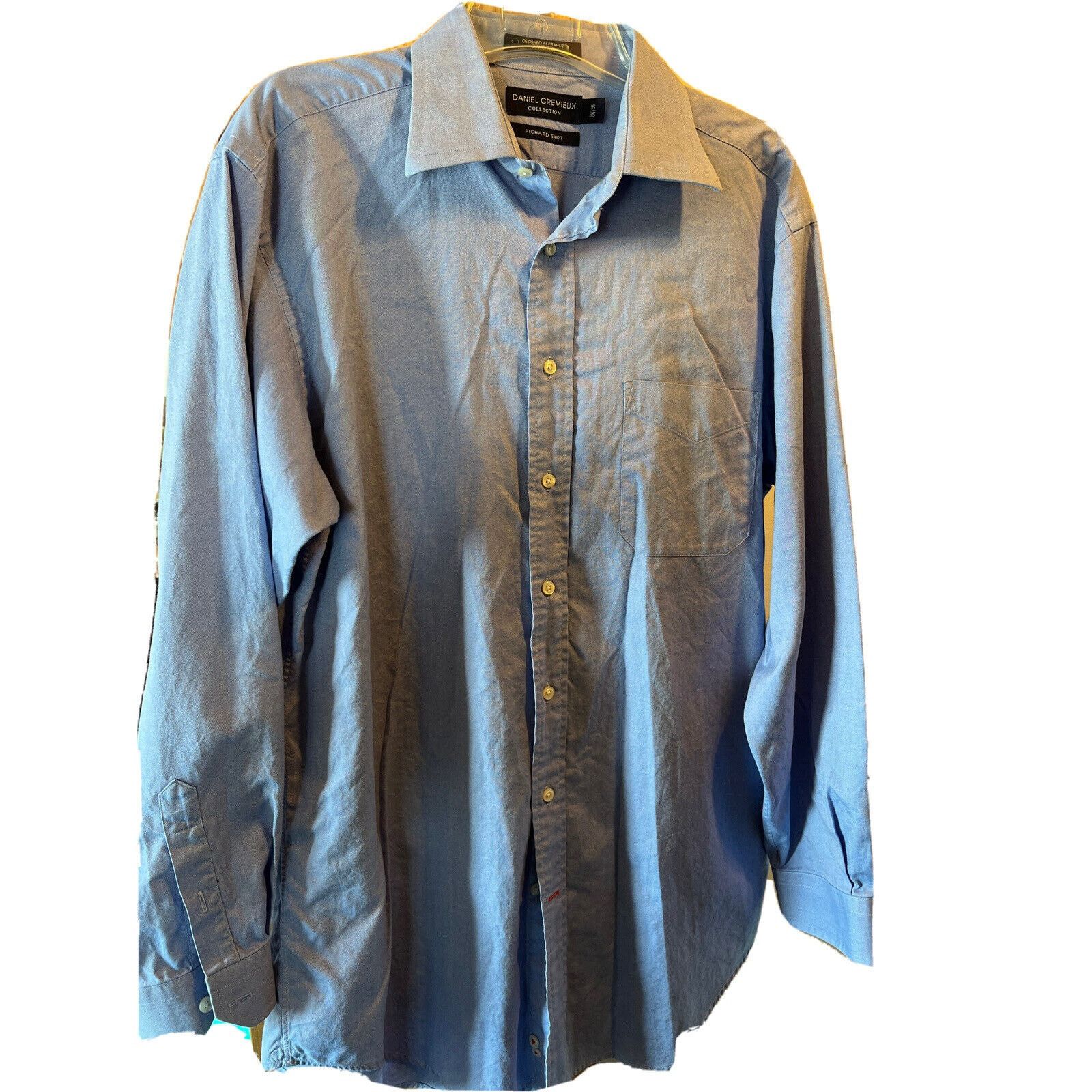 Daniel Cremieux Daniel Cremieux Men’s 16 35 blue LS cotton richard shirt Size US L / EU 52-54 / 3 - 1 Thumbnail