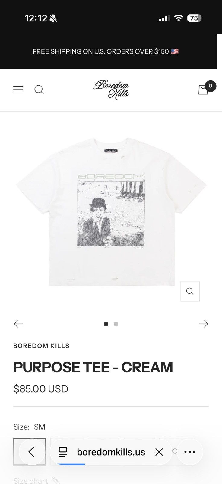 Other BOREDOM KILLS PURPOSE TEE - CREAM Size US L / EU 52-54 / 3 - 2 Thumbnail